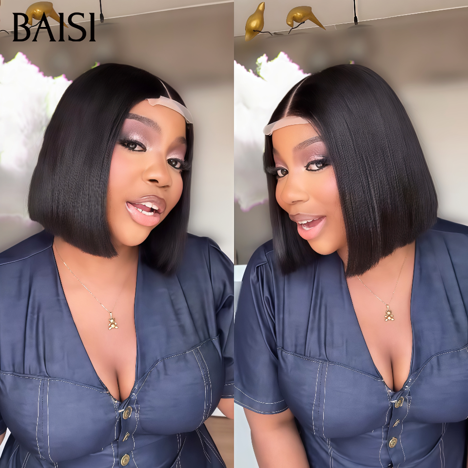 BAISI 2x6 Perruques Bob 100% Vietnam MOITIE PRIX  lisse et noir en 100% vrais cheveux humains qualité Garantie 20ans
