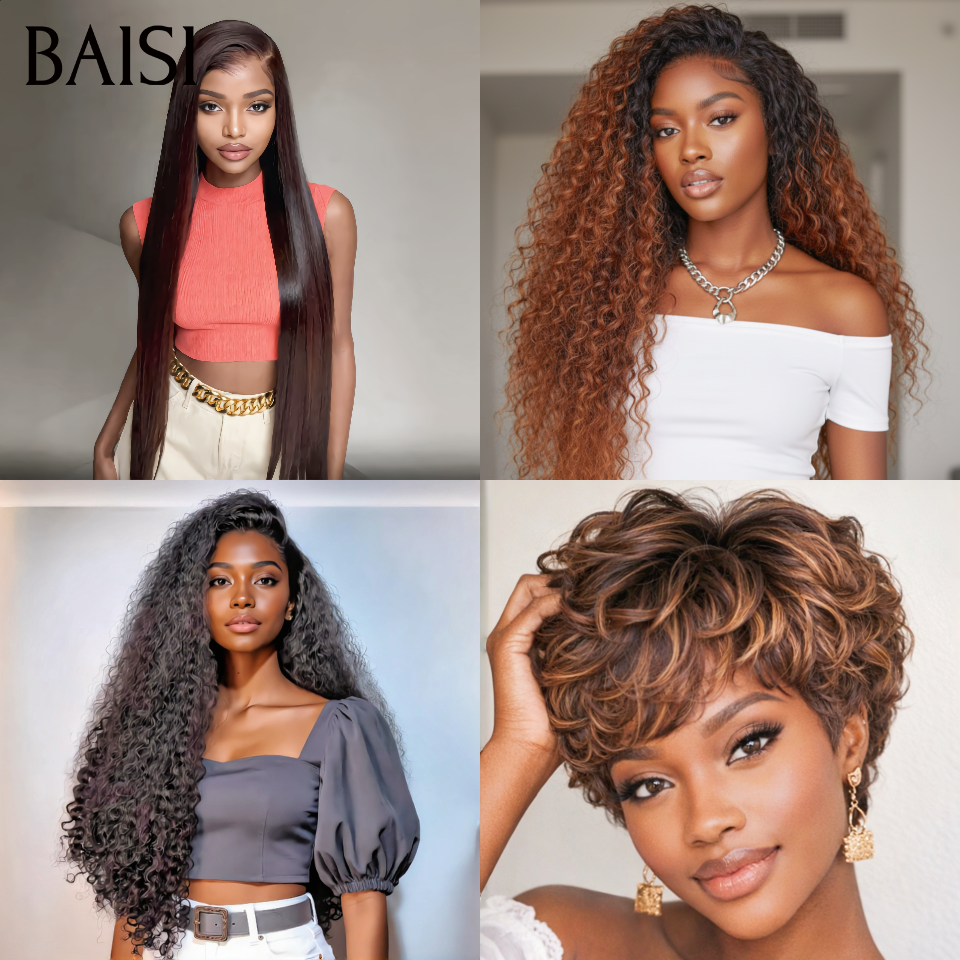 BAISI 13x4 Lace Lot de 3 Perruques Longues 20Pouces + 1 Perruque Gratuite  à Bon Prix Idéales Pour Revendre en 100% Cheveux Humains