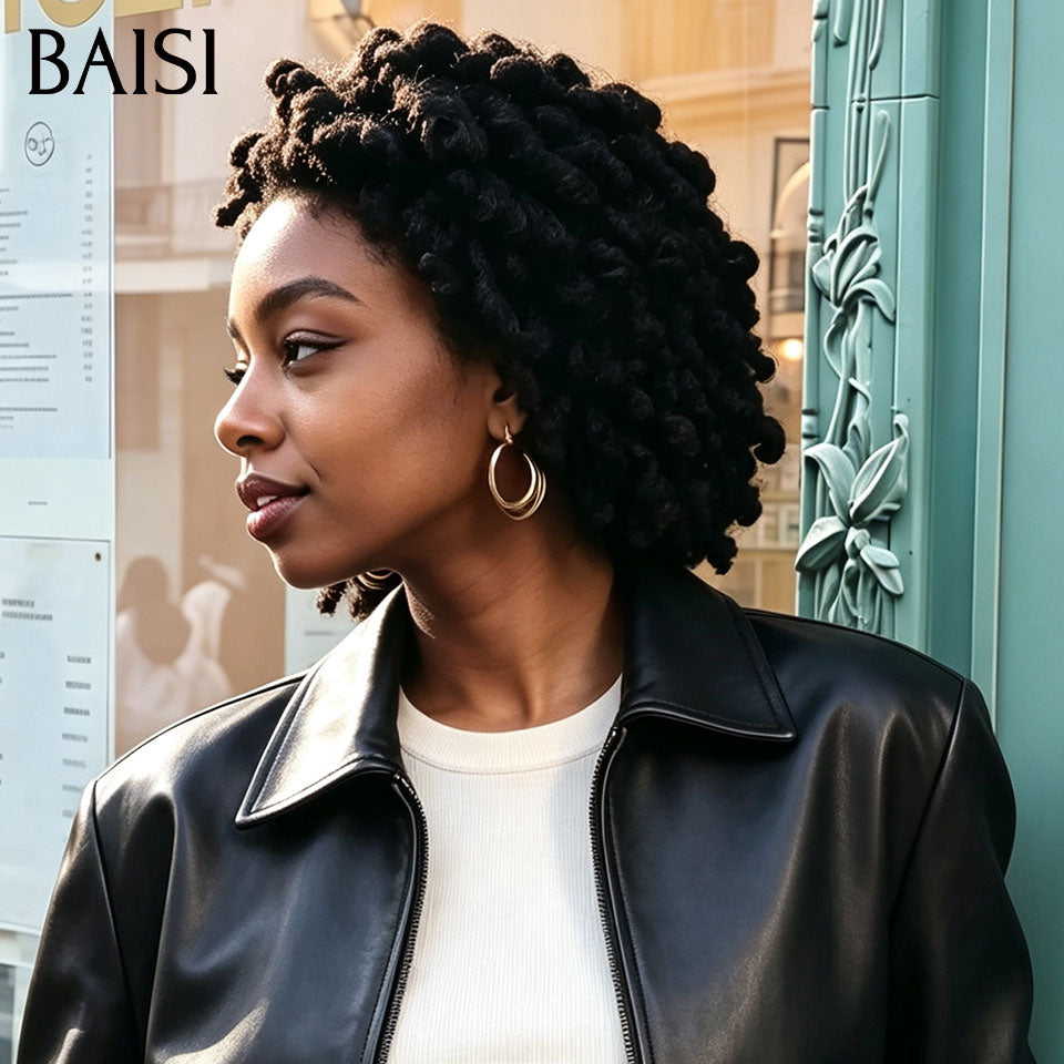 BAISI 13x4 lace Perruque Coiffée Grosse Boucle Double natte Rasta  Prête A Porter Beaucoup de Volume 169€ Très Bonne Qualité  en 100% Cheveux Humains
