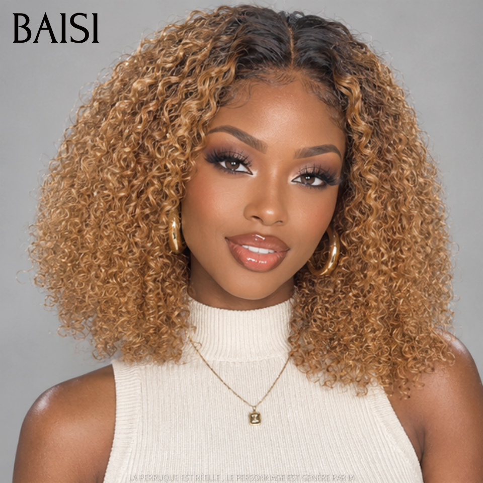 BAISI 13x4 Lace Wig, Kinky Straight Afro-Textured, Pre-Styled Like the Photo, Color Black 1B# 20Pouces 148€ Unmatched Beauty in 100% Human Hair