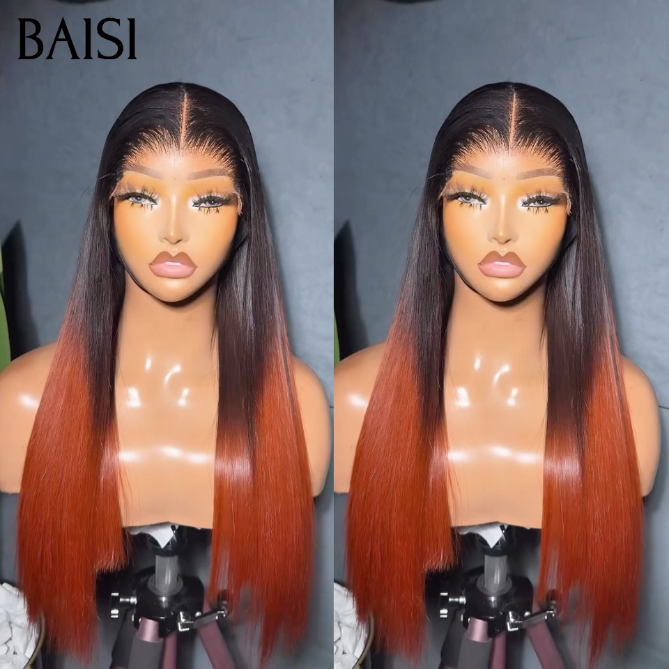 BAISI 2x6 Lace ou 13x4 Lace Lot 2 Perruques 20Pouces + 24Pouces Lisse Couleur 1BT/Orange + Curly Noir Qualité Trop Luxe  en 100% Vietnam hair Ou en 100% Raw Hair Prix Abordable 100% Cheveux Humains