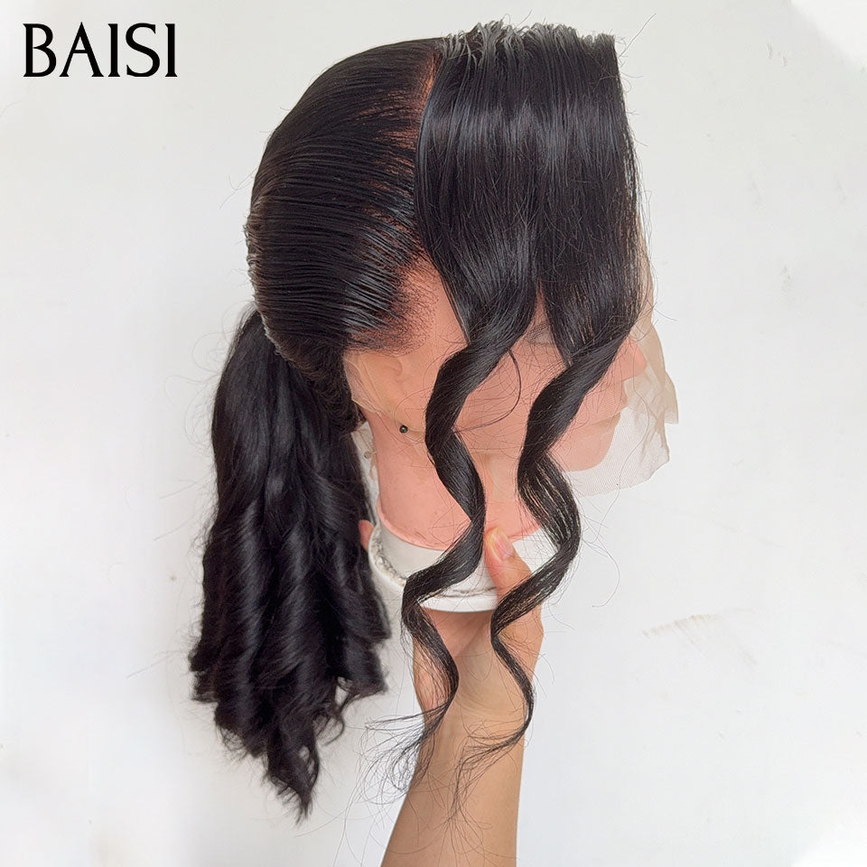 BAISI 13x4 Lace Perruque Loose Wave Déjà Coiffée Couleur Noir 20Pouces 269€ Très Elégante pour Toutes Evènements en 100% Cheveux humains