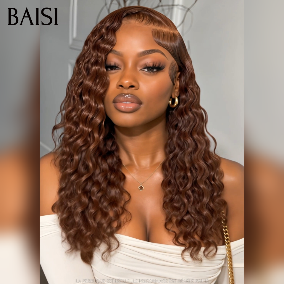 BAISI 13x4 Lace Perruque  Romance Curl Couleur Marron 4# 18Pouces 147€ Classique Pour Femme Epannouie en 100% Cheveux humains ACE