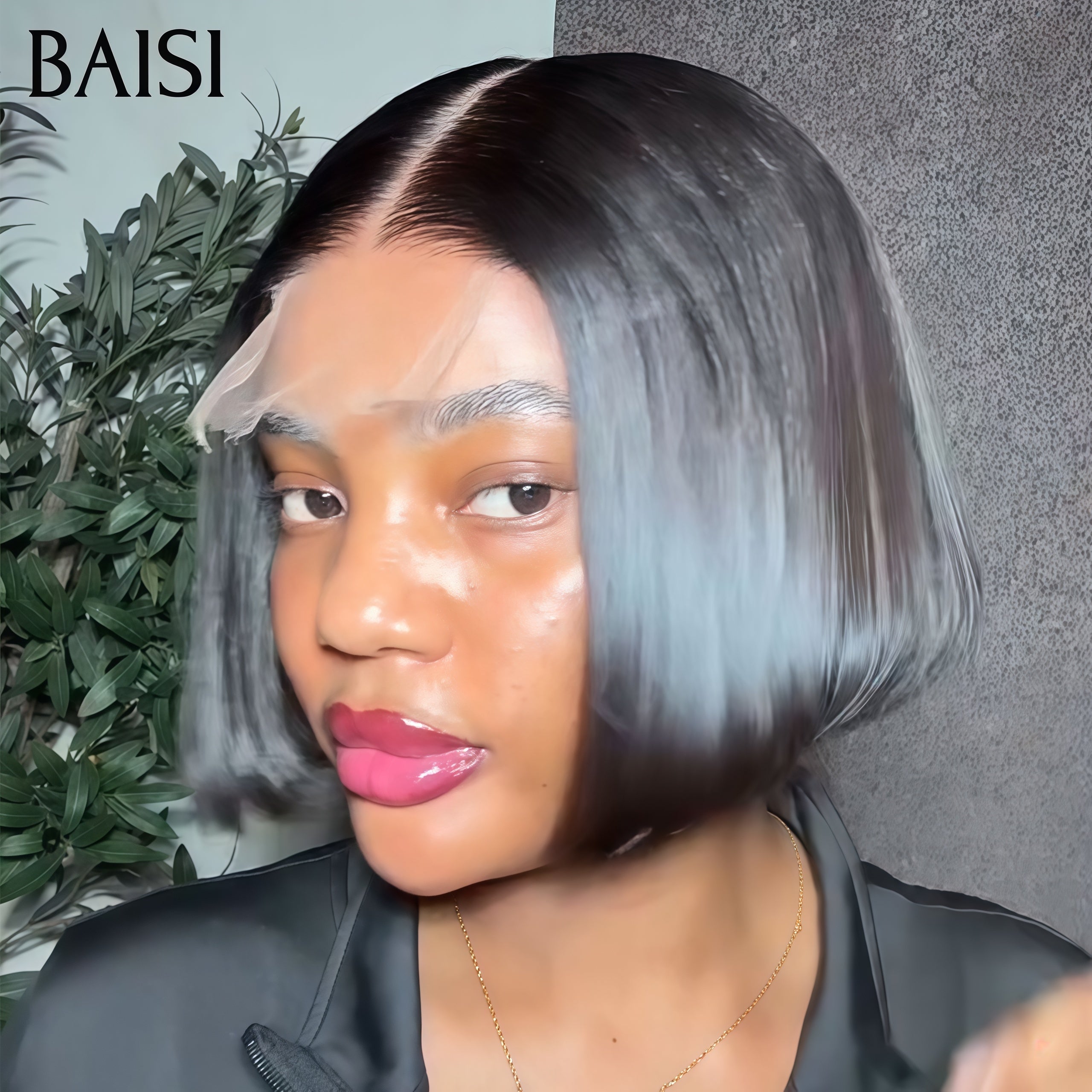 BAISI 2x6 Lace Perruque Bob lisse 100% Vietnam Hair Noir 8 Pouces SDD Bone Straight Lace Transparente ou Lace HD Très Haute Qualité en 100% Cheveux Humains