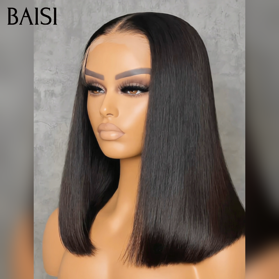 BAISI 3 perruques 100% Vietnam Hair bob Lisse Noir 8 ou 10 Pouces  avec ou sans Frange Deja En France Facile à Porter Au Quotidien Très Bonne Qualité en 100% Cheveux Humains