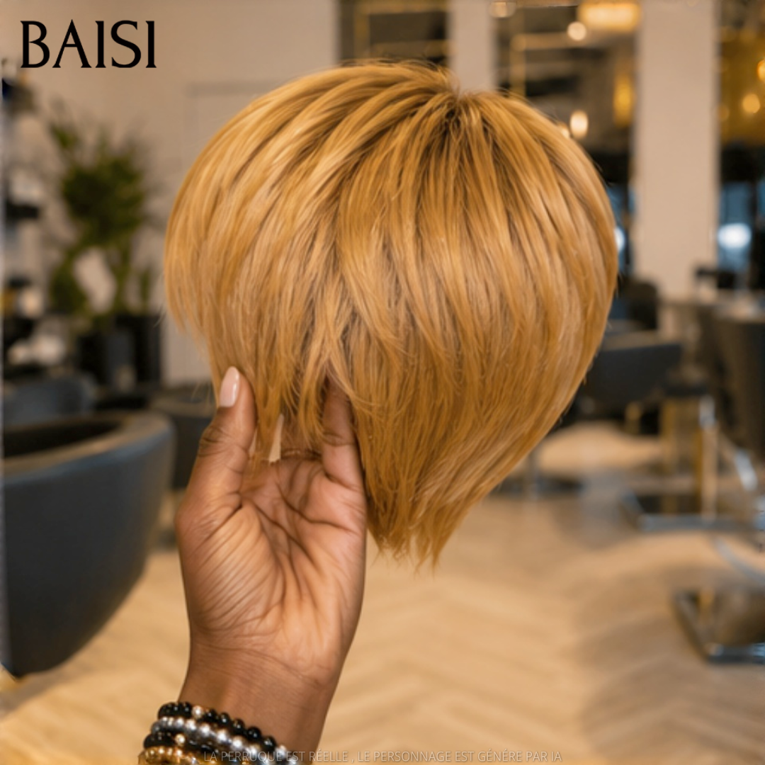 BAISI Grande Promo petite coupe en couleur #4#30 ou noir sans colle sans lace 100% fabriqué à la machine En 100% Cheveux Humains #026