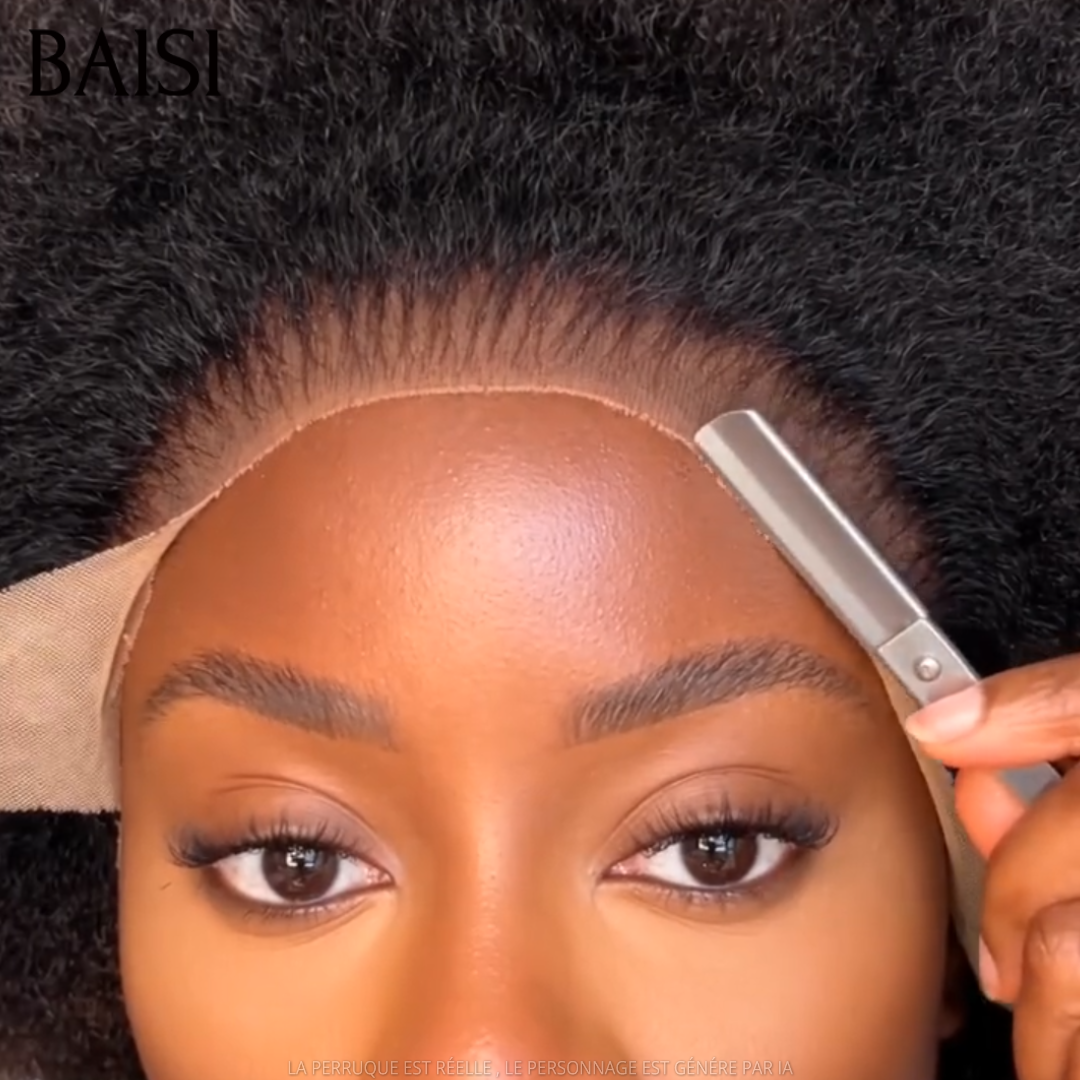 BAISI 13x4 Lace Perruque Pixie Afro Noir 10Pouces 92€ Super Doux Pas Chèr en 100% Cheveux humains