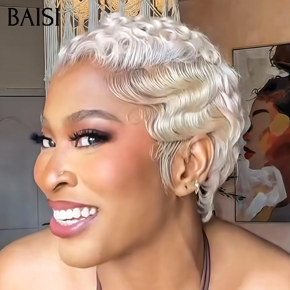 BAISI pixie 6 perruques différentes modèles à partir de 40€ Prix Très abordables Stocks Limités  Profitez 100% Cheveux Humains fabriqué à la machine