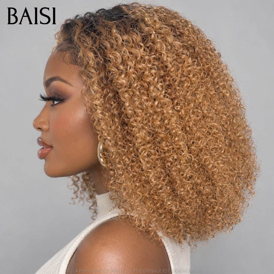 BAISI 13x4 Lace Wig, Kinky Straight Afro-Textured, Pre-Styled Like the Photo, Color Black 1B# 20Pouces 148€ Unmatched Beauty in 100% Human Hair