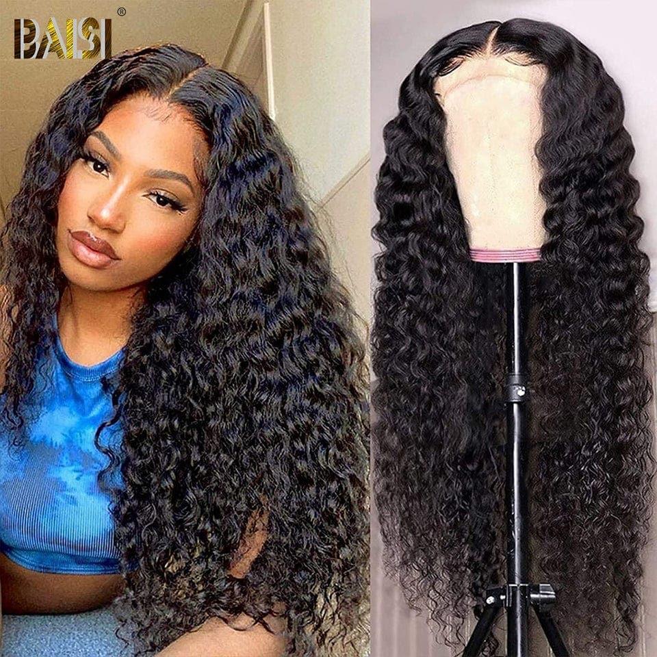 BAISI Compre 2 perucas no mínimo ao preço de fábrica, peruca Deep Wave 4x4 closure do fornecedor, 100% cabelo humano, cabelo indiano e brasileiro (sem código)
