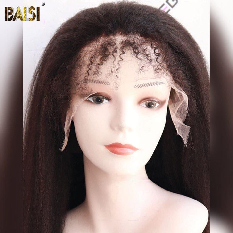 BAISI Acquista almeno 2 parrucche al prezzo di fabbrica fornitore 13X4 HD lace frontal parrucca kinky liscia di alta qualità con Baby Hair naturale in 100% capelli umani veri acquista 2 pezzi e approfitta del prezzo basso (non serve codice)