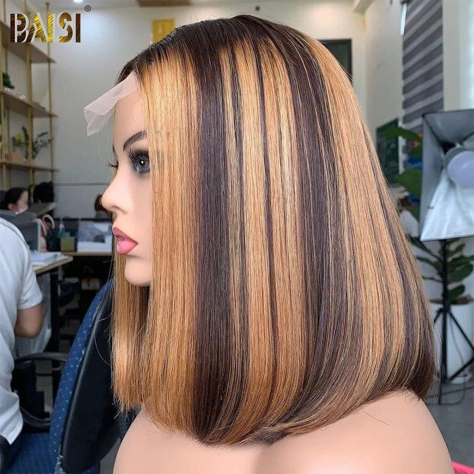 BAISI 4MIX27 Perruque Bob Colorée Courte 10-14 Pouces