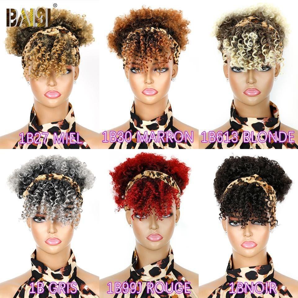 BAISI Perruque Bandeau Synthétique Kinky Curly En Couleur