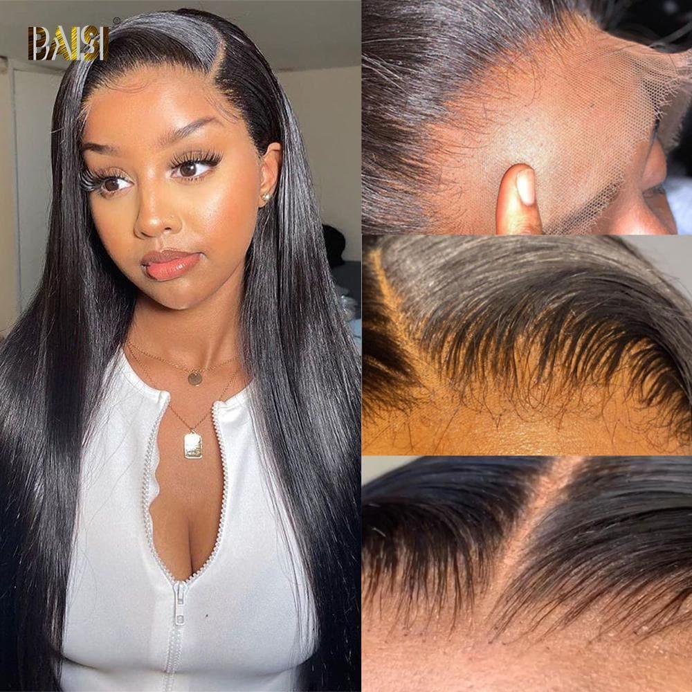 BAISI Peruca Closure HD 4*4 em 100% Cabelo Humano