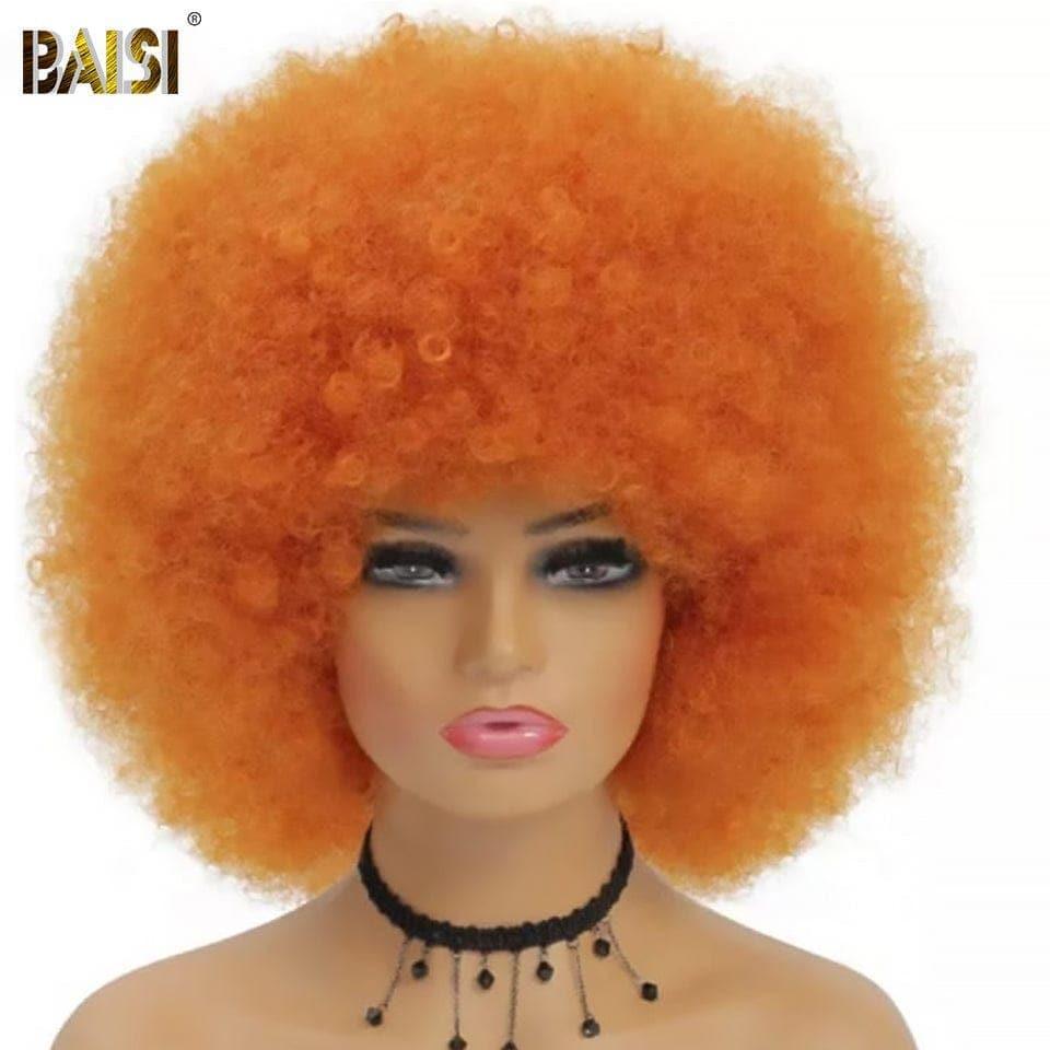 BAISI Acquista almeno 2 parrucche al prezzo di fabbrica fornitore parrucca 13X4 lace frontal pixie liscia 1BT4# o afro riccia con frangia in colore arancione in 100% capelli umani veri