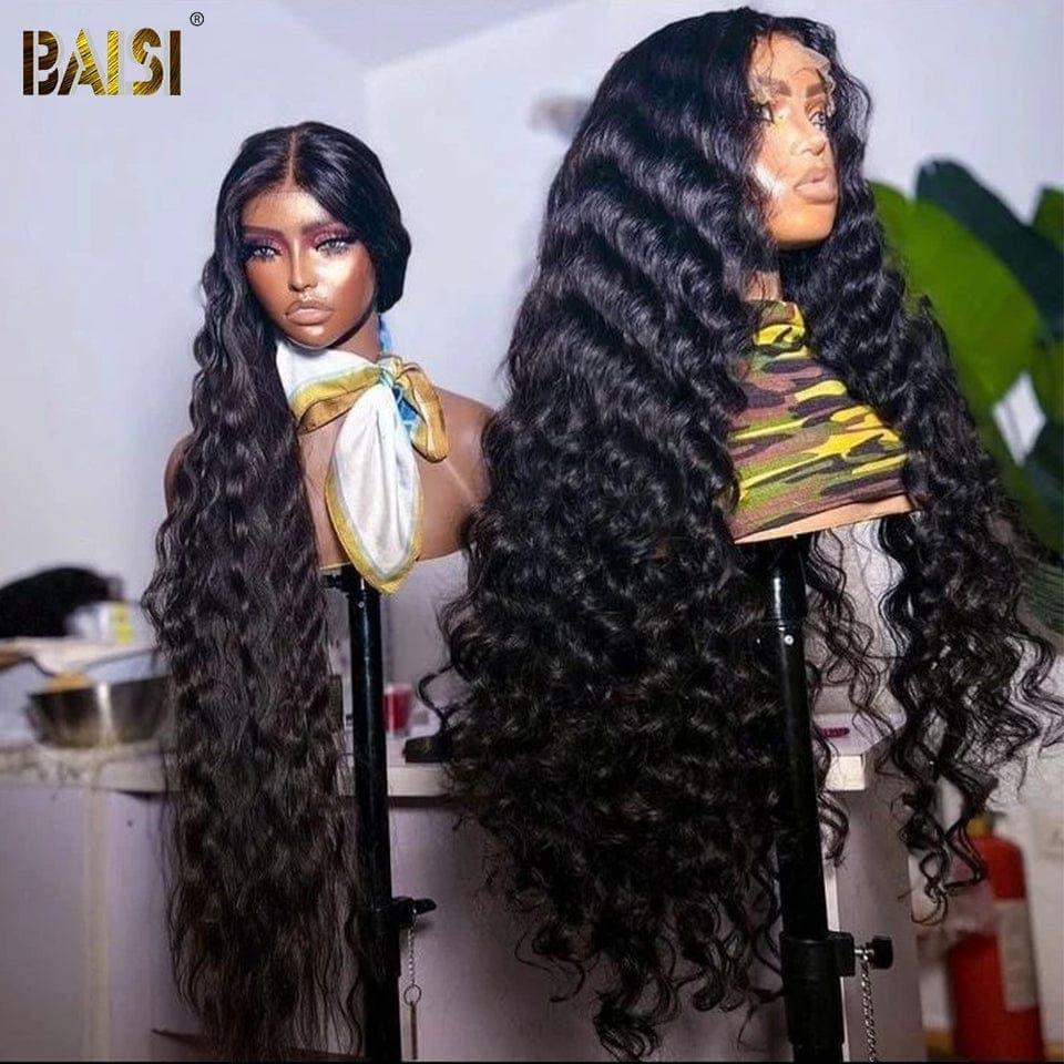 BAISI Perruque 13x4 Lace Front Perruques Curly wave 24 pouces 139€en 100% Cheveux Humains