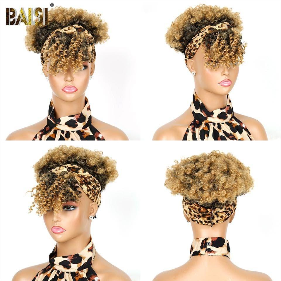 BAISI Perruque Bandeau Synthétique Kinky Curly En Couleur