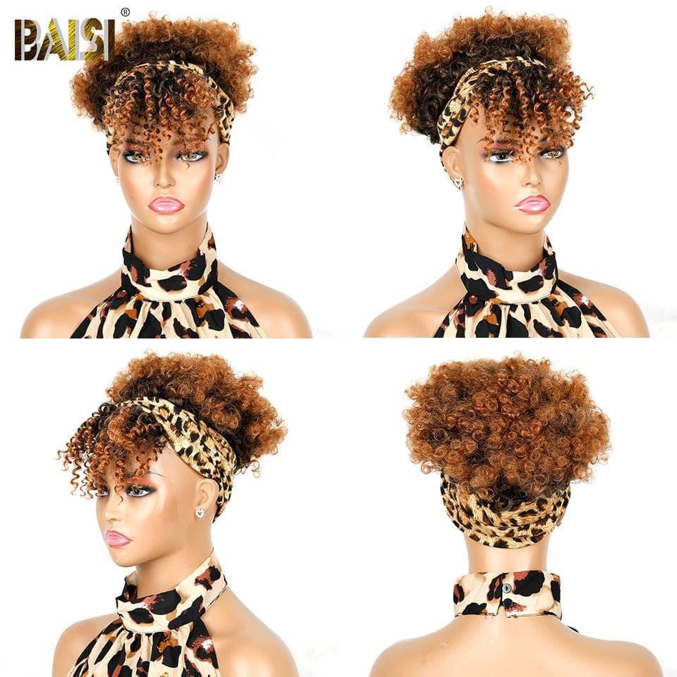 BAISI Perruque Bandeau Synthétique Kinky Curly En Couleur