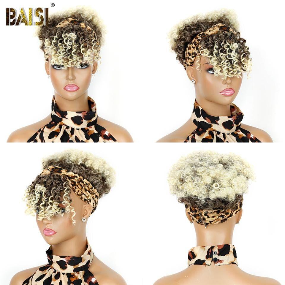 BAISI Perruque Bandeau Synthétique Kinky Curly En Couleur