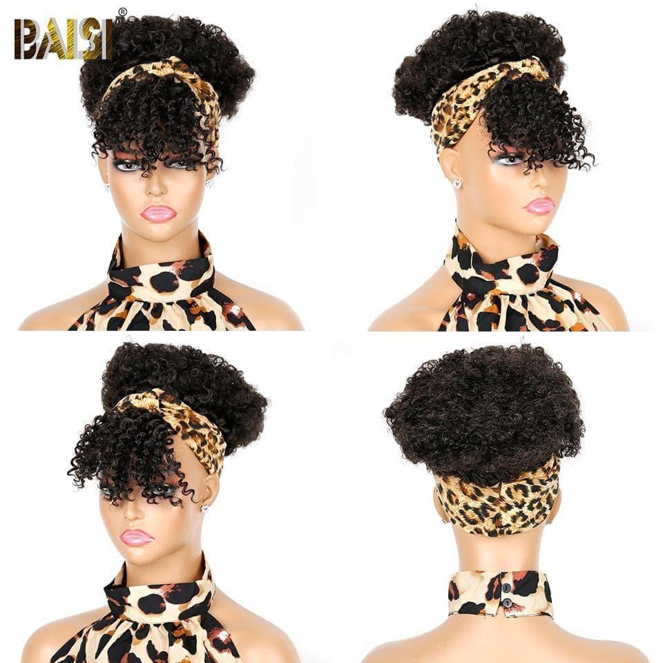 BAISI Perruque Bandeau Synthétique Kinky Curly En Couleur