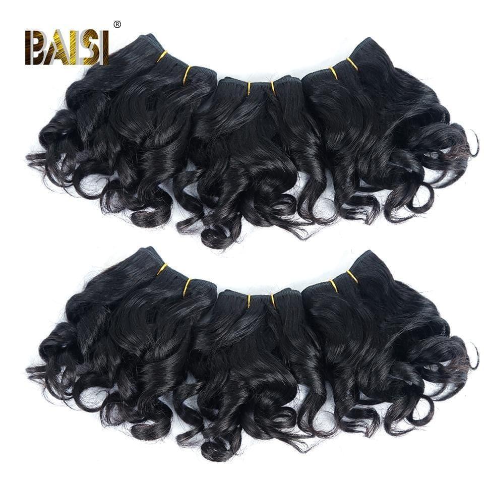 BAISI 8A Tissage Brésilien Cheveux Vierges Bouclé Noir 1B#30  1B#27 Water Wave 8-12 pouces