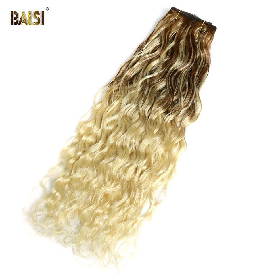 BAISI Extensions À Clips F-T#6-#613 Body Wave En 100% Cheveux Humains 8 Pièces et 120G Par Lot