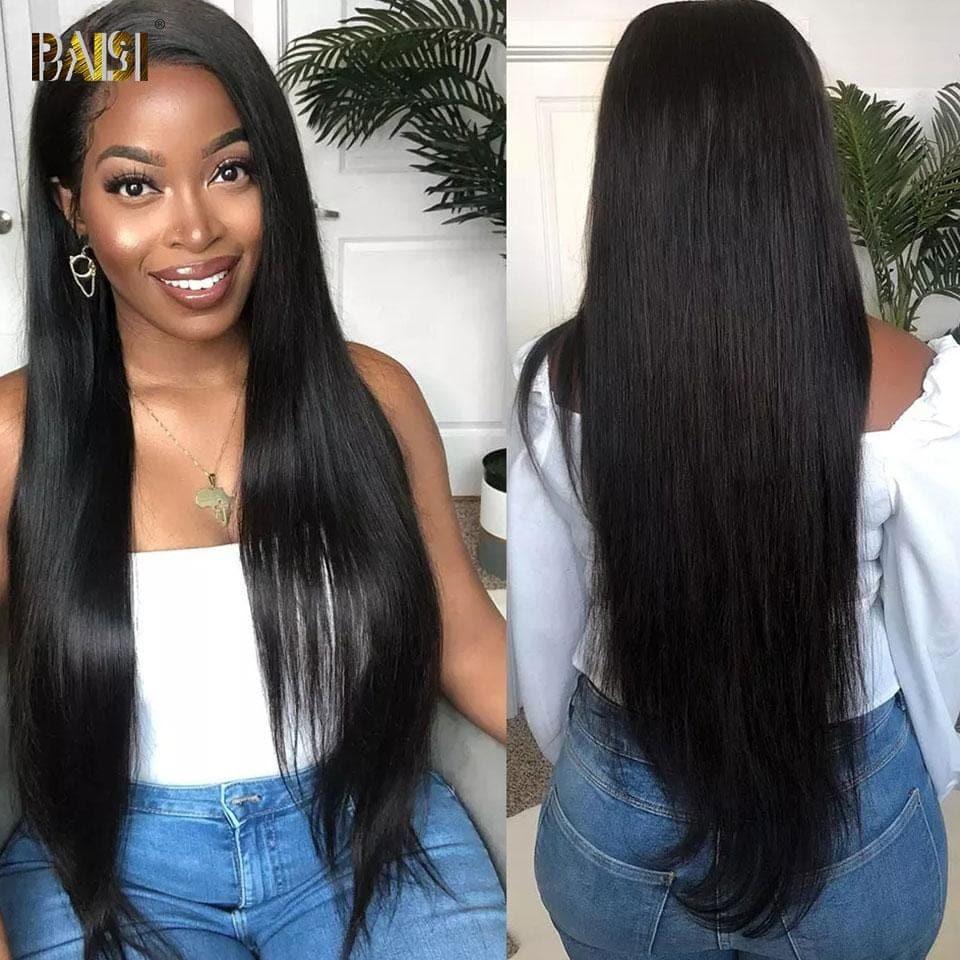 BAISI Bouclé Lisse 13x4 Densité 250% avec frontale Perruque de luxe haute de gamme plus de 10 ans d' utilisation  Full Lace Perruques