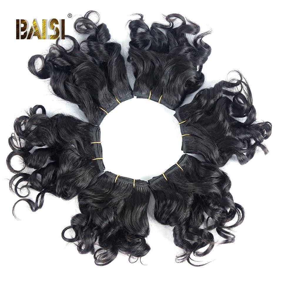 BAISI 8A Tissage Brésilien Cheveux Vierges Bouclé Noir 1B#30  1B#27 Water Wave 8-12 pouces