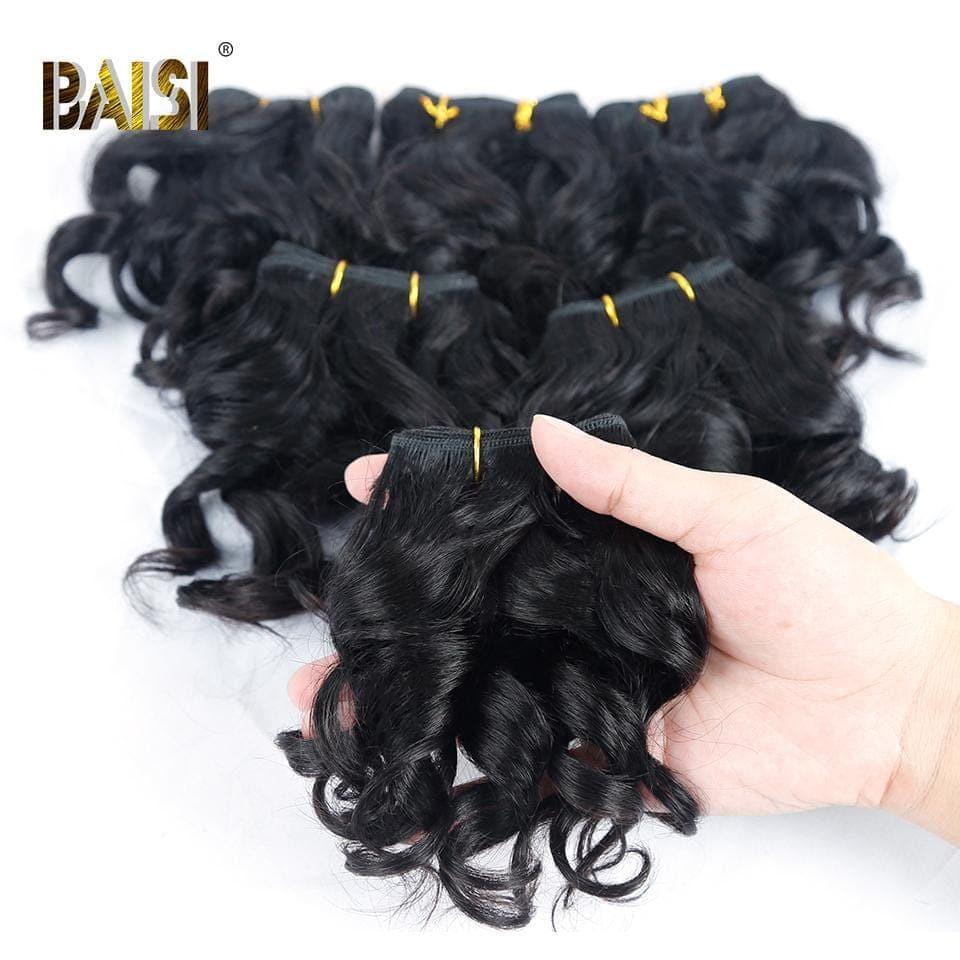 BAISI 8A Tissage Brésilien Cheveux Vierges Bouclé Noir 1B#30  1B#27 Water Wave 8-12 pouces