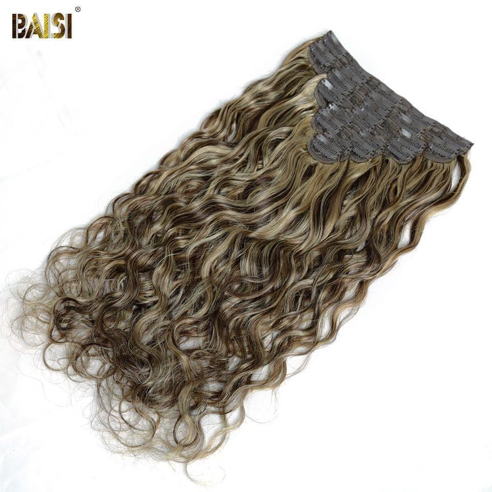 BAISI Extensions À Clips F#4-#27 Body Wave En 100% Cheveux Humains 8 Pièces et 120G Par Lot