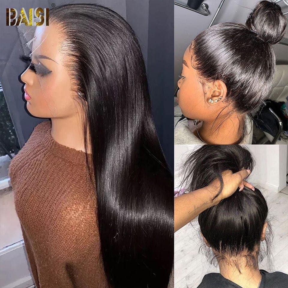 BAISI Bouclé Lisse 13x4 Densité 250% avec frontale Perruque de luxe haute de gamme plus de 10 ans d' utilisation  Full Lace Perruques