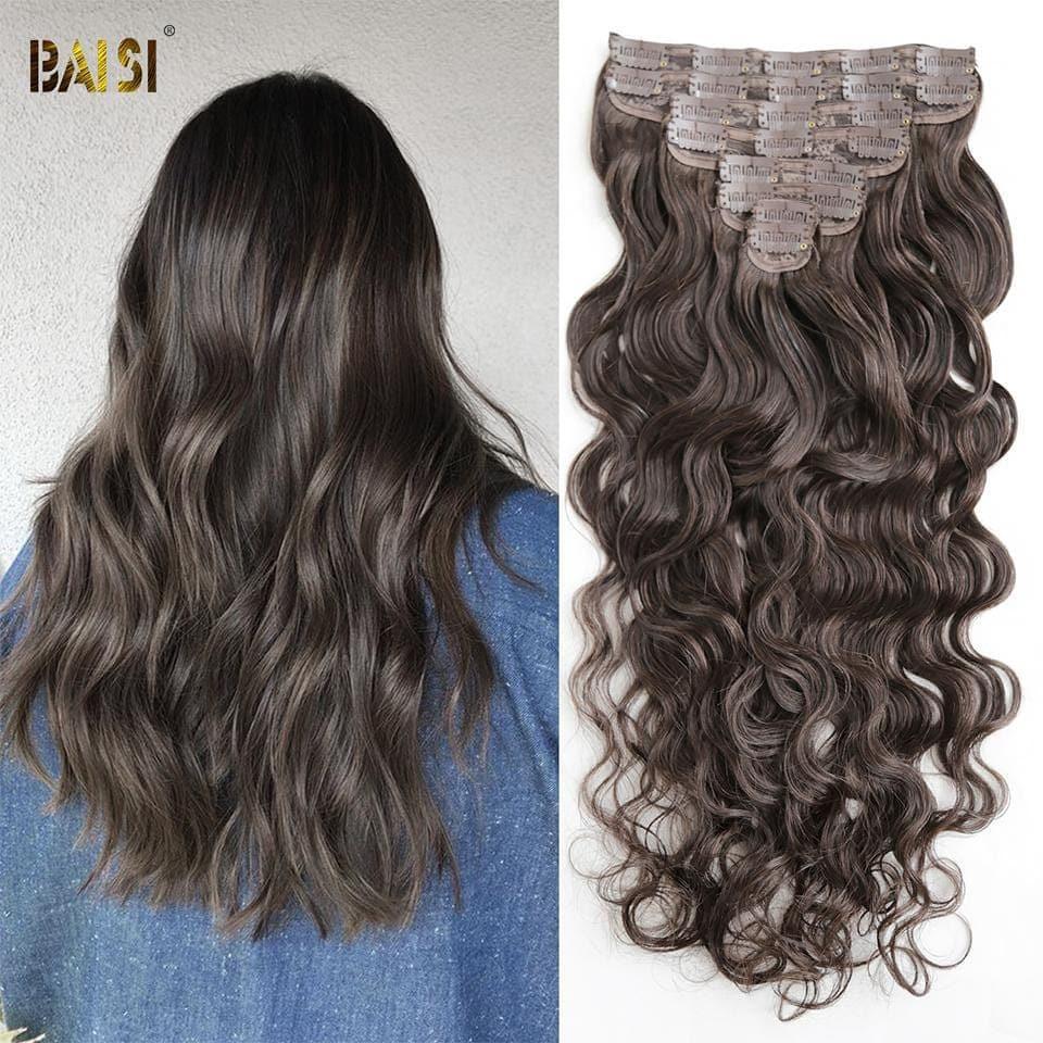 BAISI Extensions À Clips #2 Body Wave En 100% Cheveux Humains 8 Pièces et 120G Par Lot