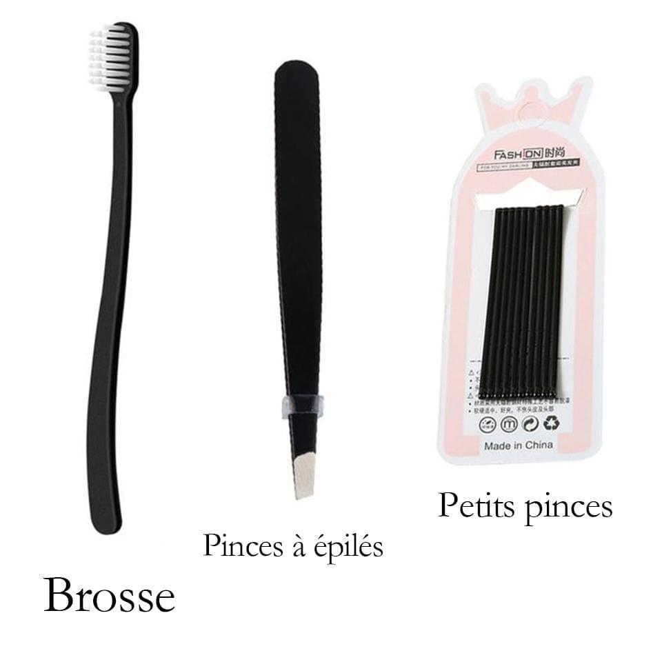 BAISI Noir Épingles À Cheveux （Métal Invisible Bobby Pins）+ Bross + Pincette