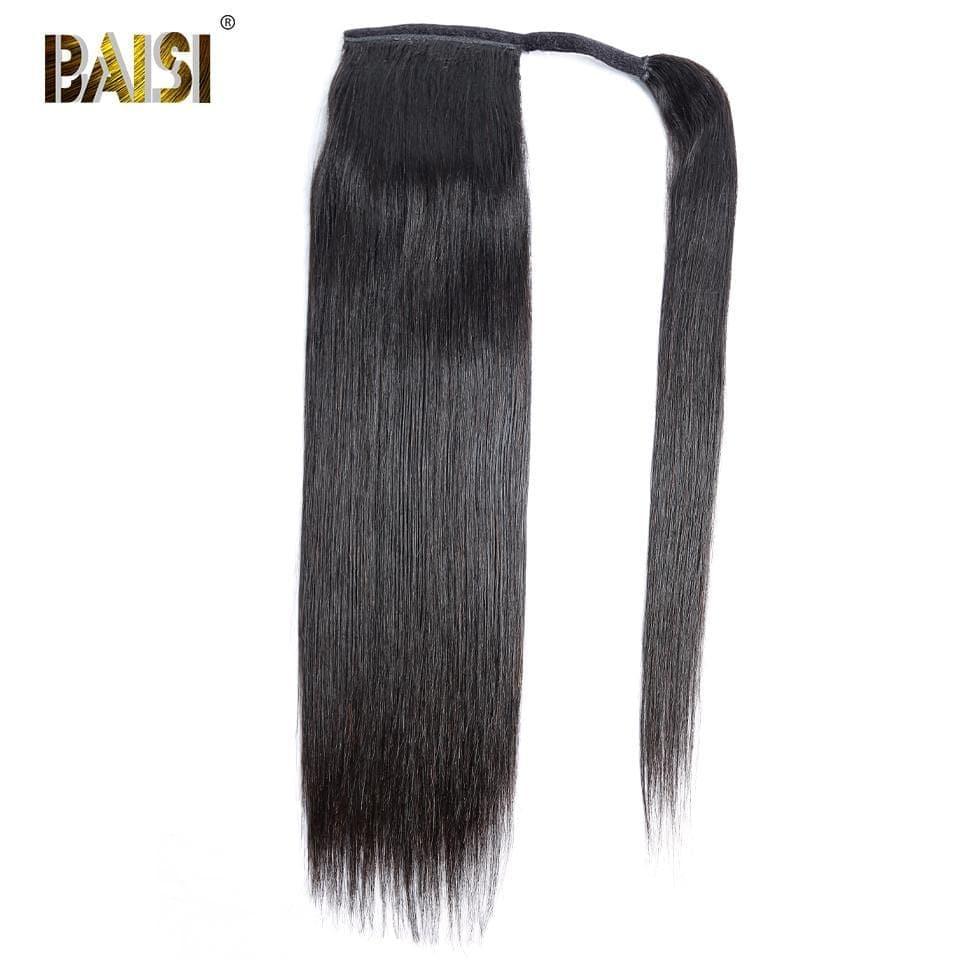 BAISI Queue De Cheval Lisse En 100% Cheveux Naturels