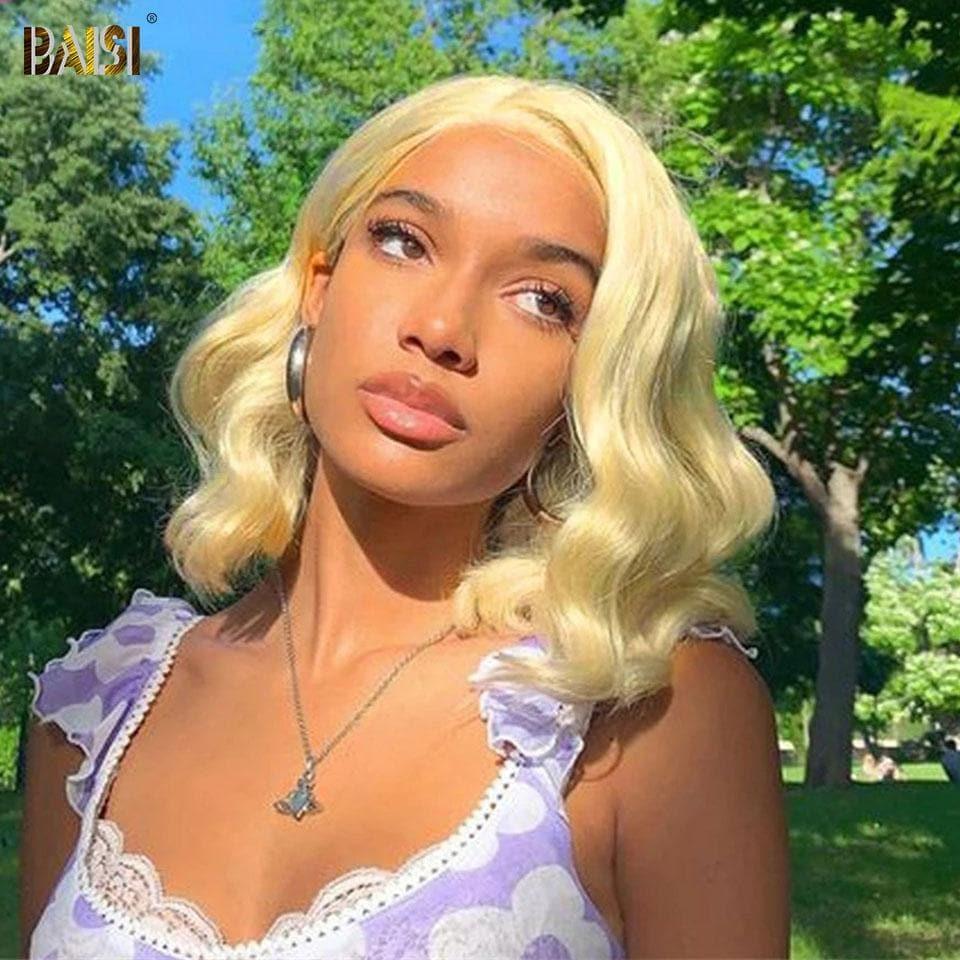 BAISI Bob Perruque Ondulée Body Wave 100% Cheveux Humains