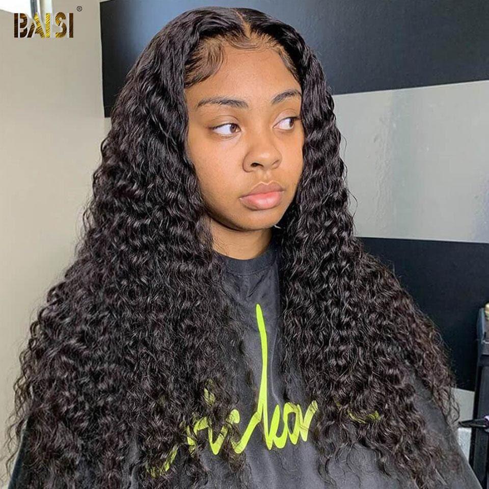 BAISI Bouclé Deep Wave 13x4 Vietnam Hair 250% densité  avec frontale Perruque de luxe haute de gamme plus de 20 ans d' utilisations