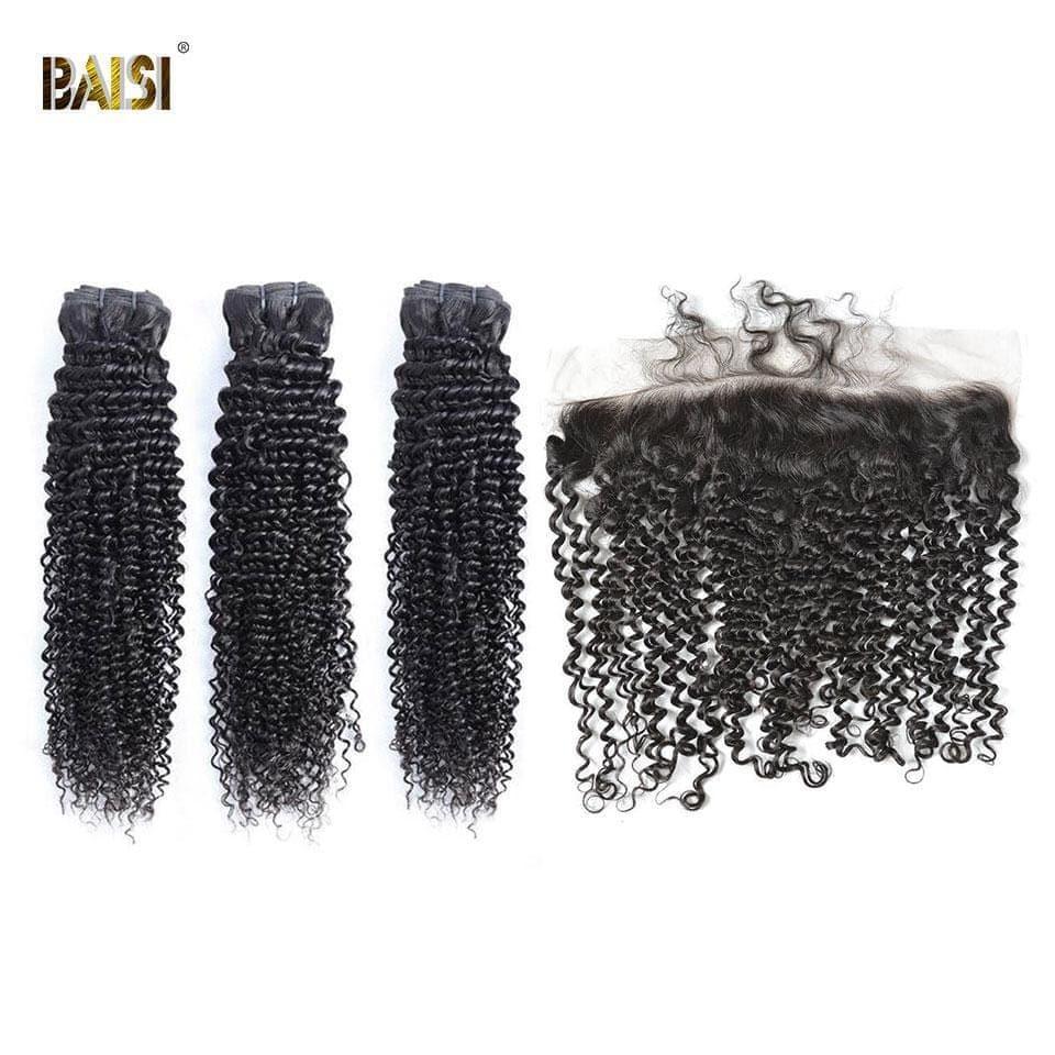 BAISI 10A Tissage Avec Closure/Frontal En Grand Solde Curly