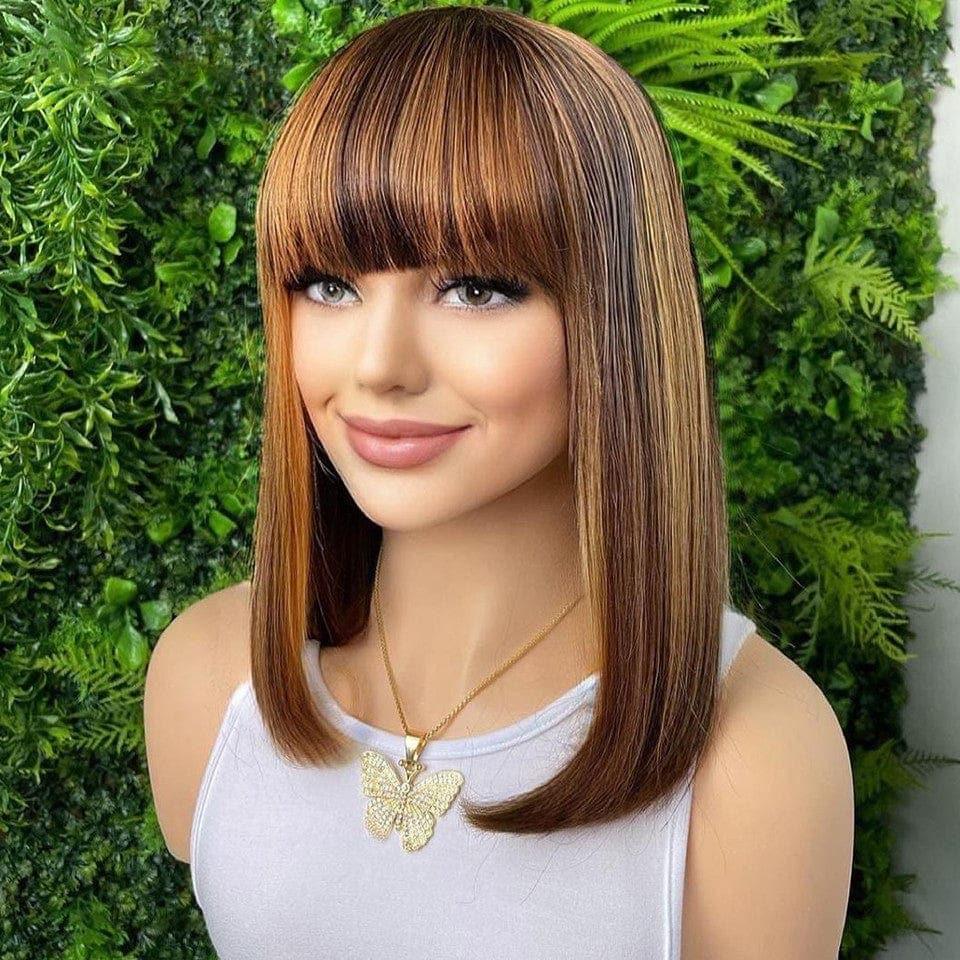 BAISI PERRUCCA 4X4 Body wave 26 Pollici o 13X4 Body wave 18 Pollici 1BT33# o MIELE CON FRANGIA REALIZZATA A MACCHINA 10POLLICE 70€ In 100% Capelli Umani