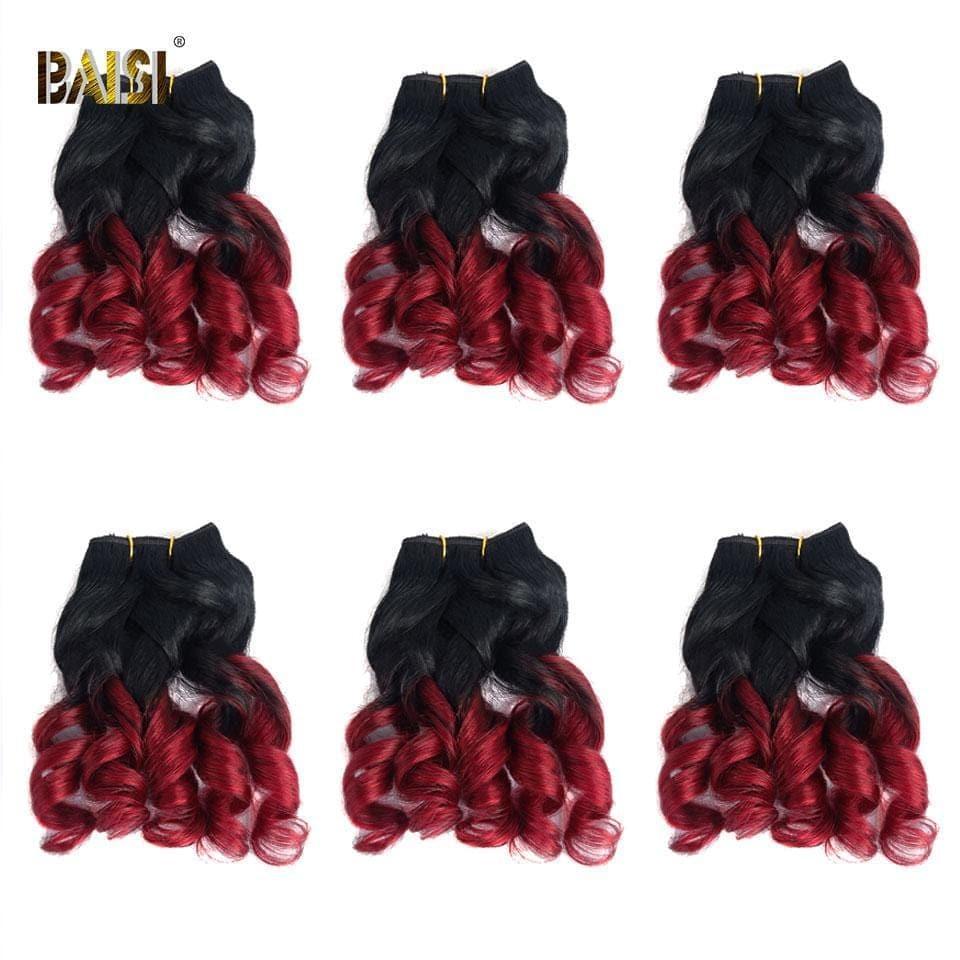 BAISI 8A Tissage Brésilien Cheveux Vierges Bouclé Noir 1B#30  1B#27 Water Wave 8-12 pouces
