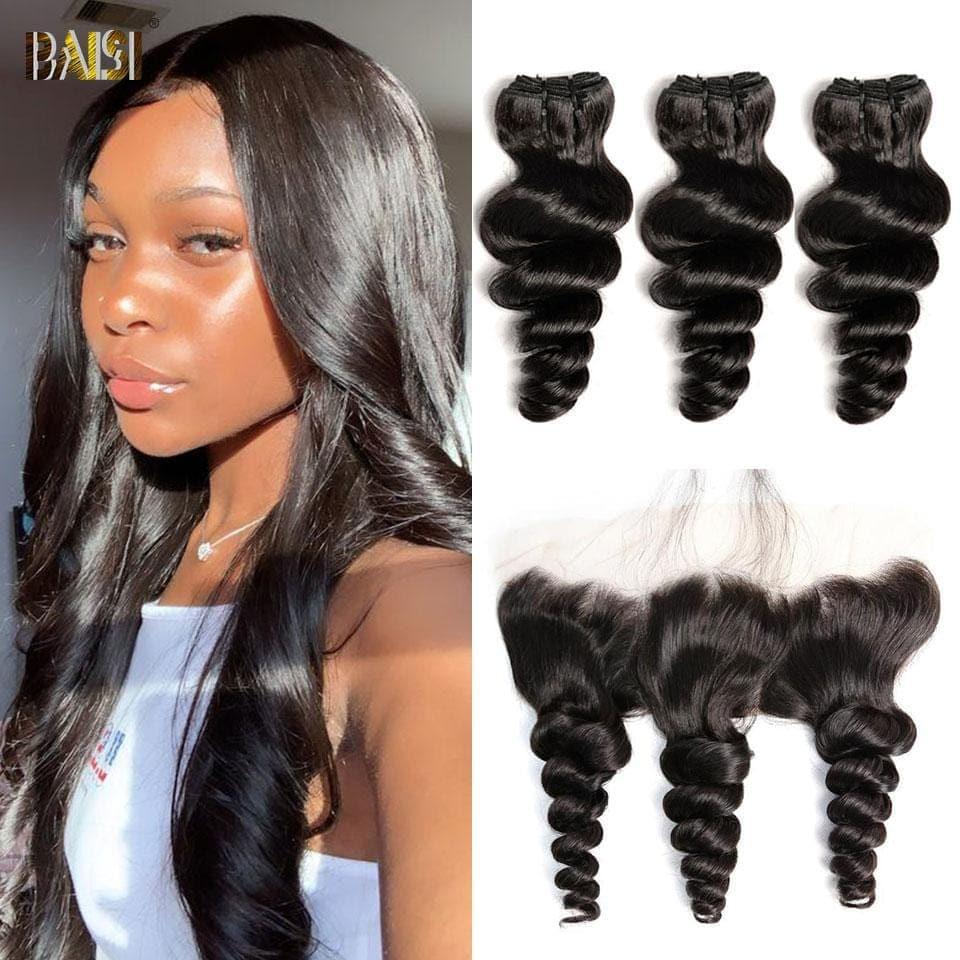 BAISI 10A Tissage Avec Closure/Frontal En Grand Solde Loose Wave