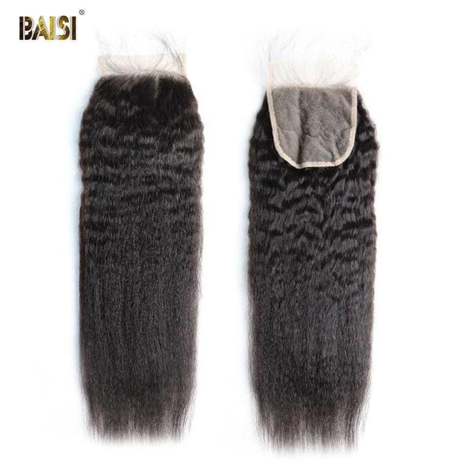 BAISI 10A Tissage Avec Closure/Frontal En Grand Solde Kinky Straight