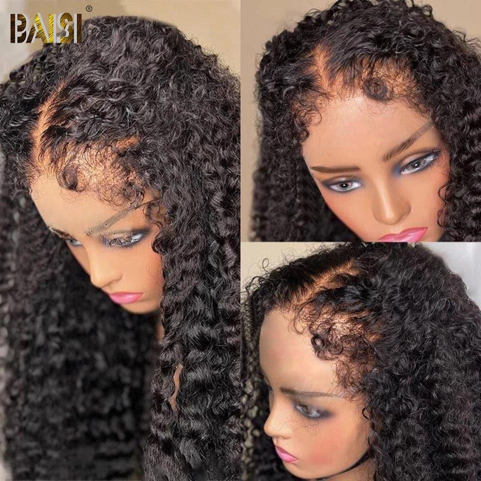 BAISI peruca frontal lace HD 13x4 Kinky Curly premium com baby hair natural em 100% cabelo humano verdadeiro