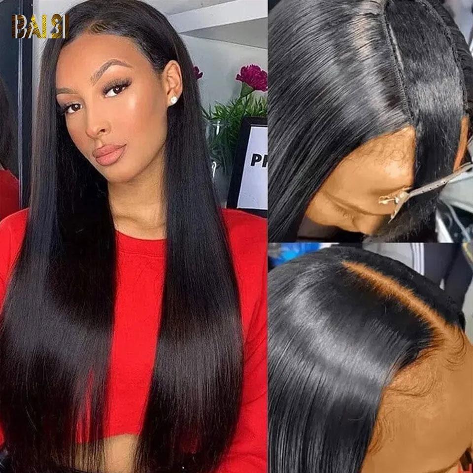 BAISI U PART PERRUQUE SANS LACE en 100% cheveux humains