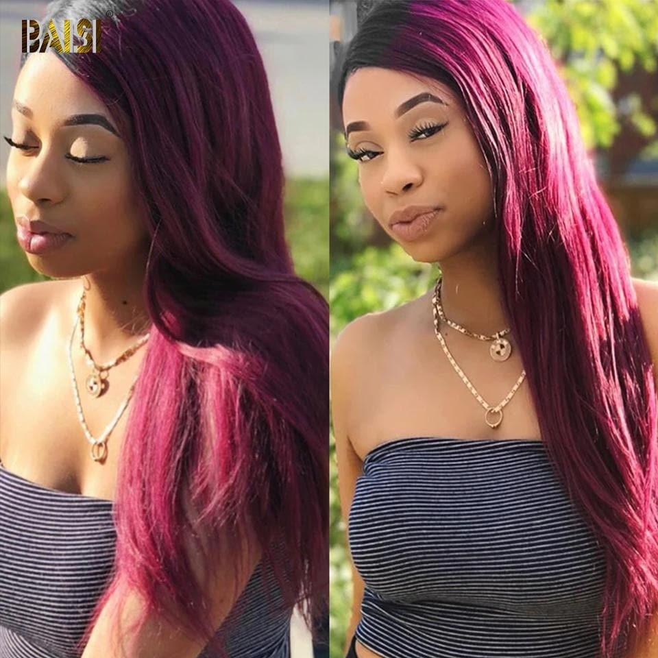 BAISI Perruque Lisse Rose Fushia