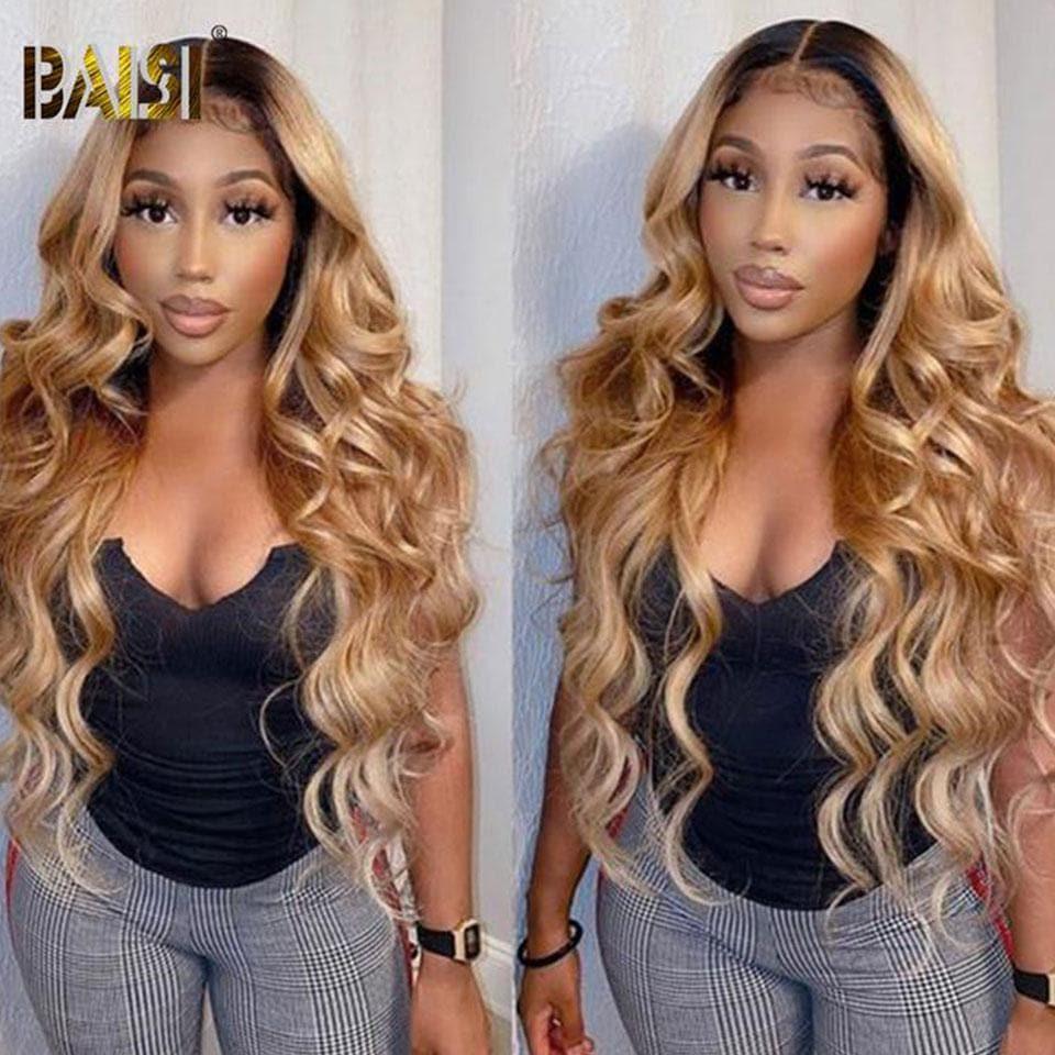 BAISI 13x4 Frontale Lace Perruque Body Wave Marron Claire