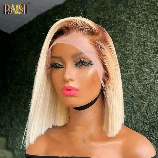 Parrucca bob dritta frontale 13X4 BAISI colore #4#613 in 100% veri capelli umani B