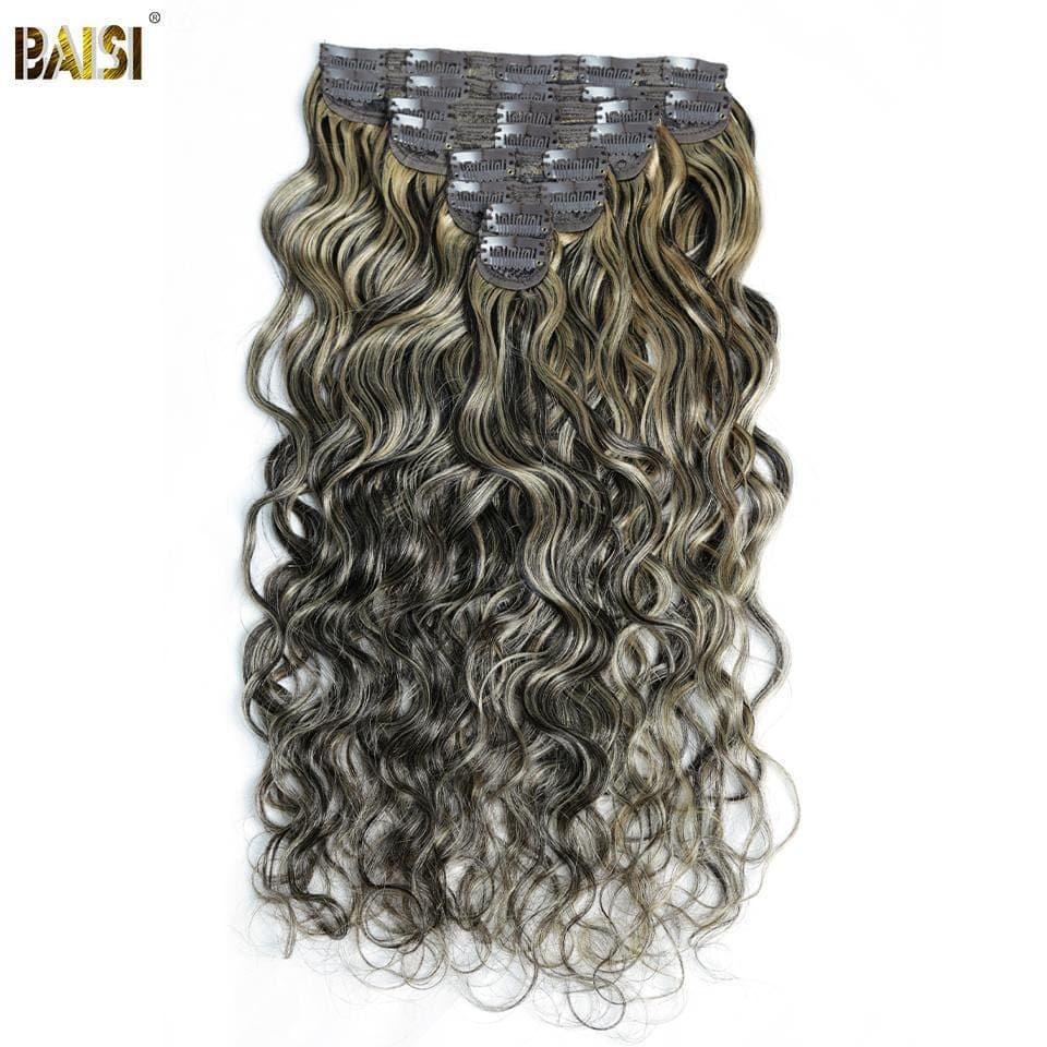 BAISI Extensões de clip T1B#4-#27 Body Wave em 100% cabelo humano 8 peças e 120 g por lote