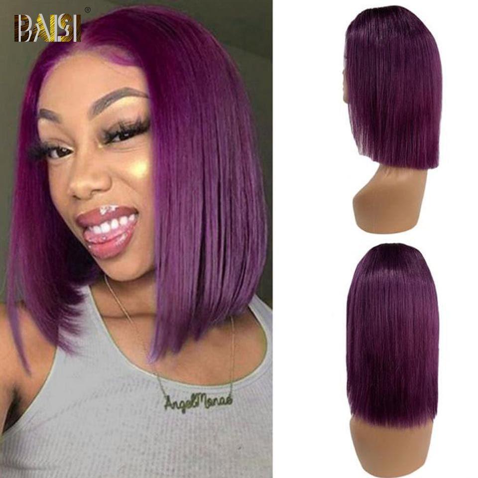 BAISI Perruque Carrée Coloréé Personnalisée En 100% Cheveux Naturels