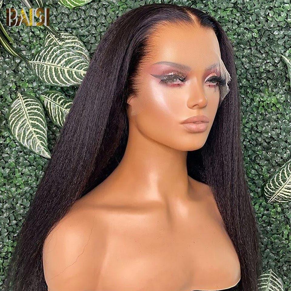 BAISI Achetez 2 perruques minimum au prix d'usine fournisseur 13x4 Lace Frontal Perruque Kinky Straight Sans Colle Lace déjà couper Facile à Porter en 100% Raw Hair