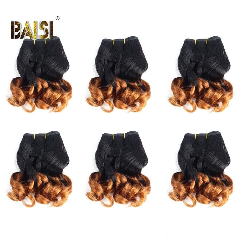 BAISI 8A Tissage Brésilien Cheveux Vierges Bouclé Noir 1B#30  1B#27 Water Wave 8-12 pouces